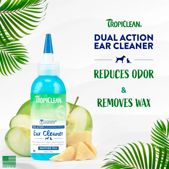 TROPICLEAN EAR CLEANER WASH DUAL ACTION 118ML (4OZ)