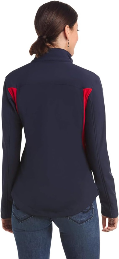 ARIAT WOMENS NEW TEAM SOFTSHELL JACKET NAVY/RED SML