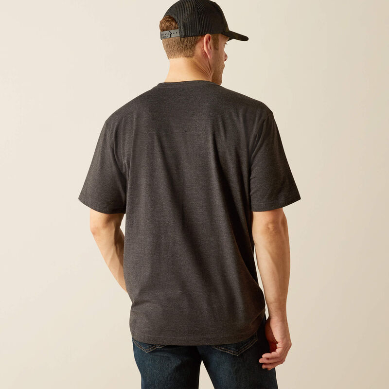 ARIAT MENS REBAR COTTON STRONG T-SHIRT CHRCL HTHR SML