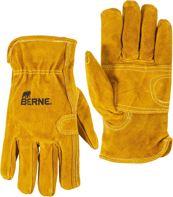 BERNE LEATHER WORKMAN UTILITY GLOVE GOLD (M)
