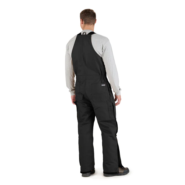 BERNE MENS HERITAGE INSULATED DUCK BIB OVERALL BLACK (2XL)