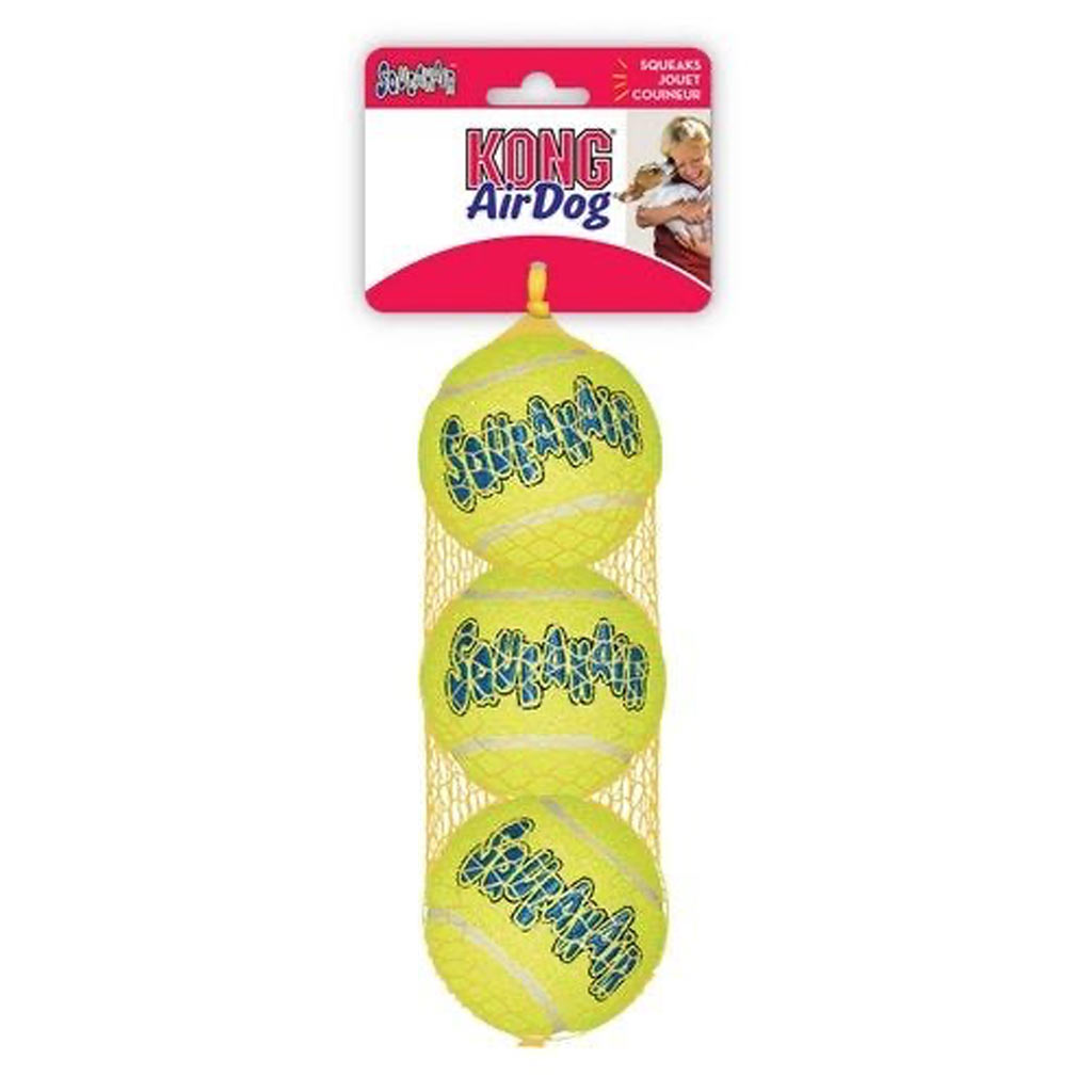 KONG AIR SQUEAKER TENNIS BALL MED 3PK