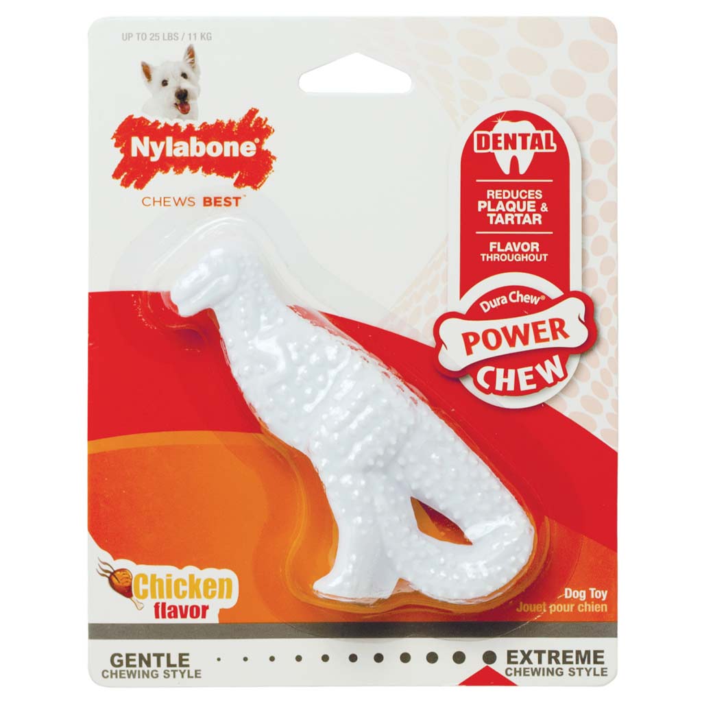 NYLABONE DENTAL POWER CHEW DINOSAUR CHICKEN GIANT