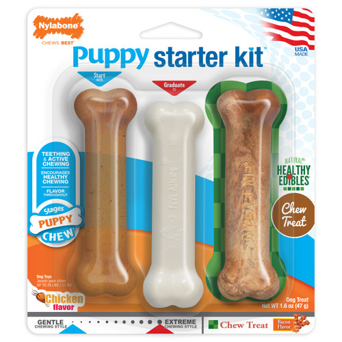 NYLABONE PUPPY CHEW STARTER KIT (3PK)
