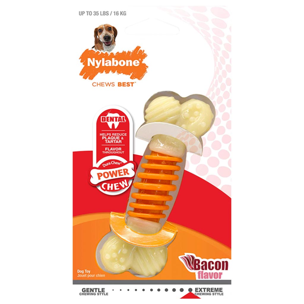 DV - NYLABONE DENTAL PRO ACTION POWER CHEW BACON WOLF