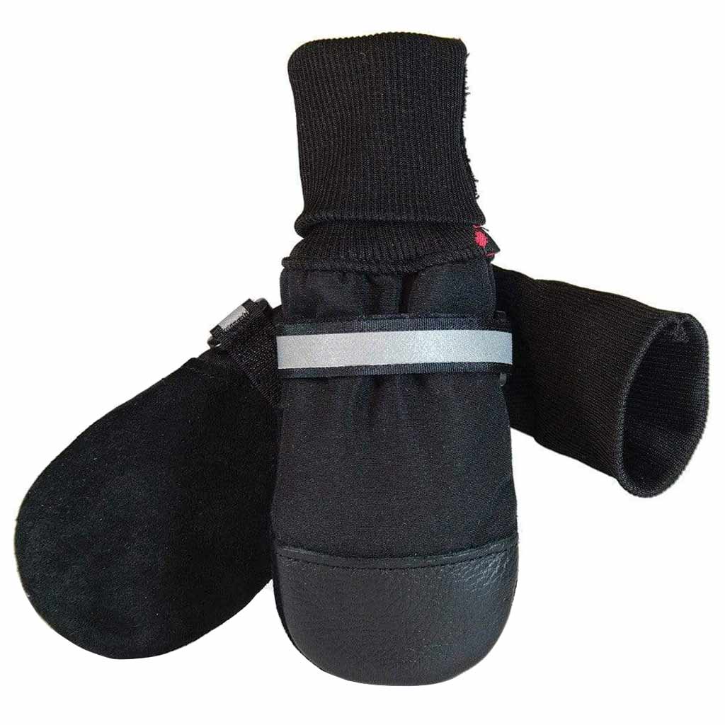 MUTTLUKS FLEECE LINED DOG BOOTS BLACK LRG