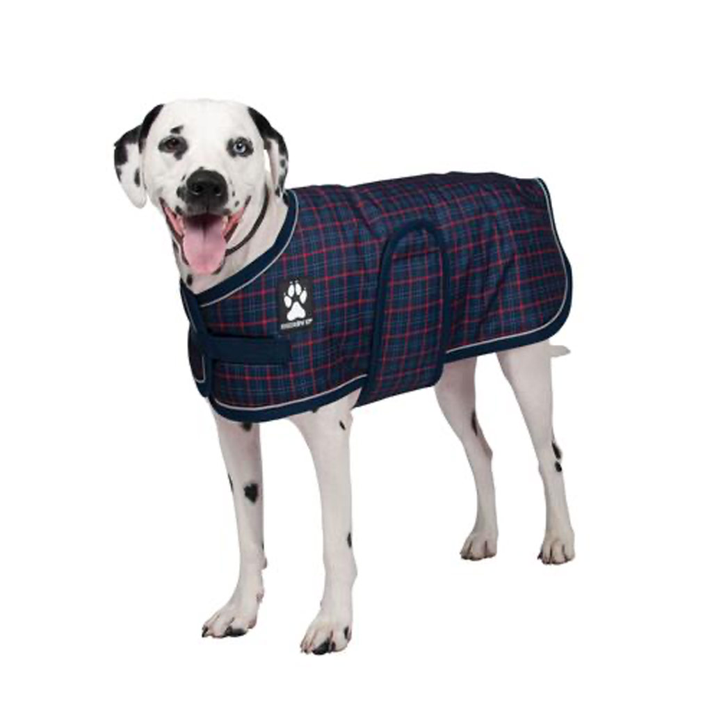 SHEDROW GLACIER DOG COAT NAVY PLAID M