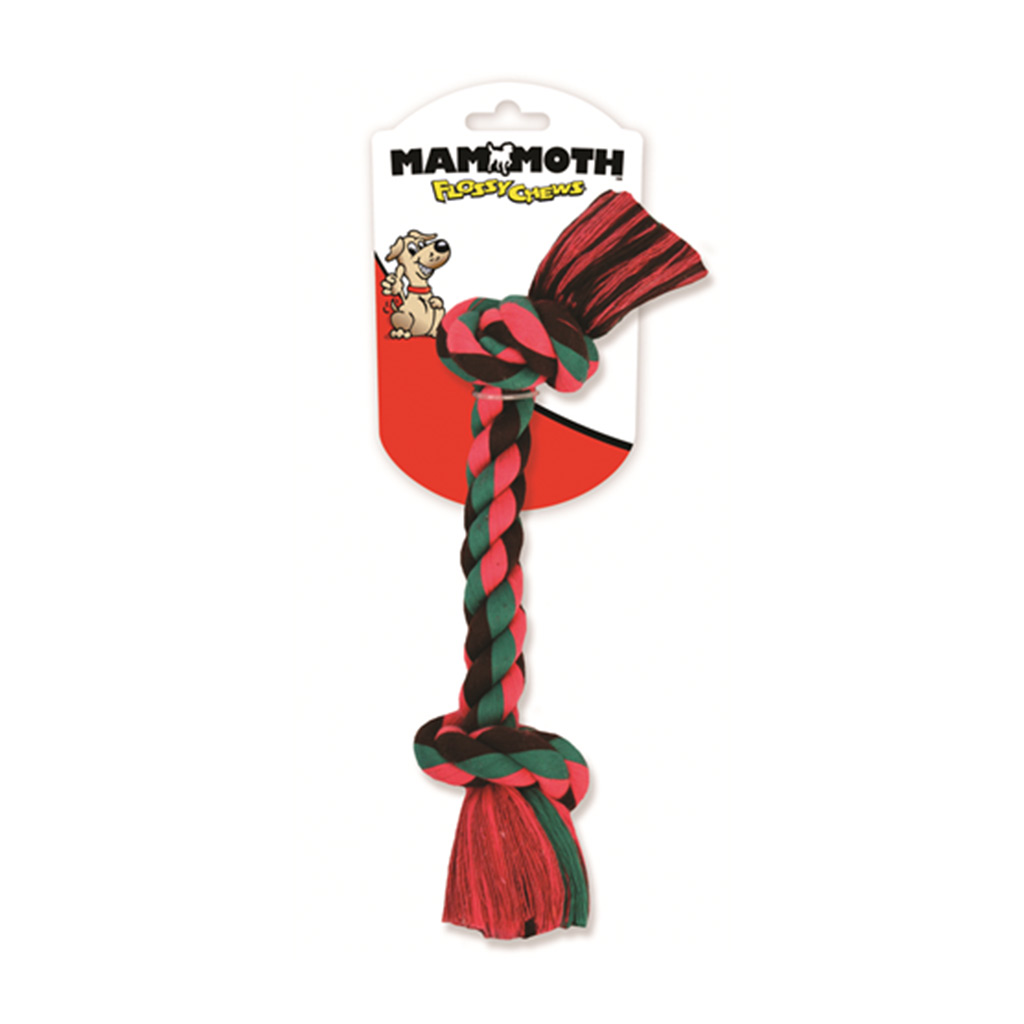 MAMMOTH EXTRA FLOSSY CHEWS 2-KNOT BONE 14" LARGE