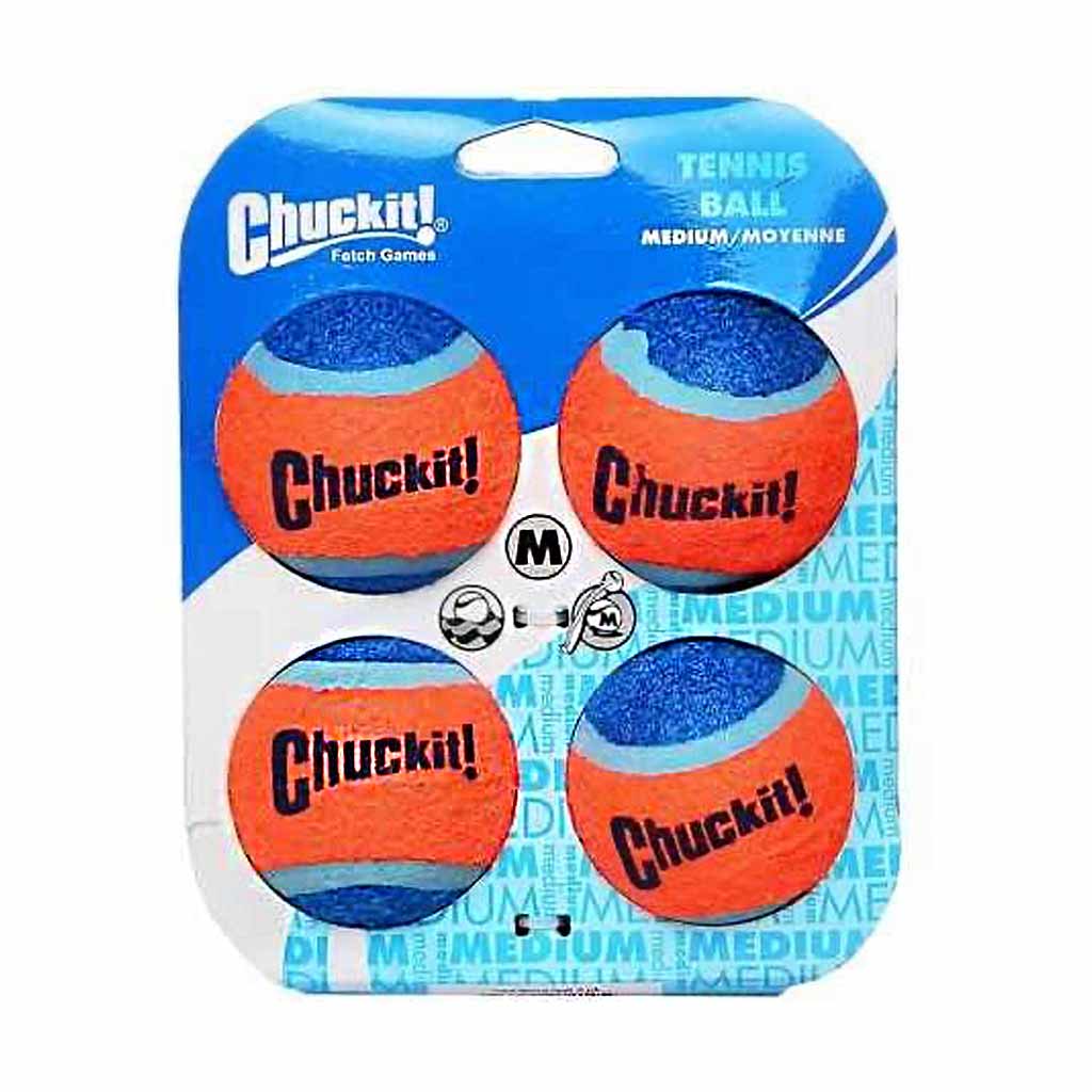 CHUCKIT TENNIS BALL MEDIUM (4PK)