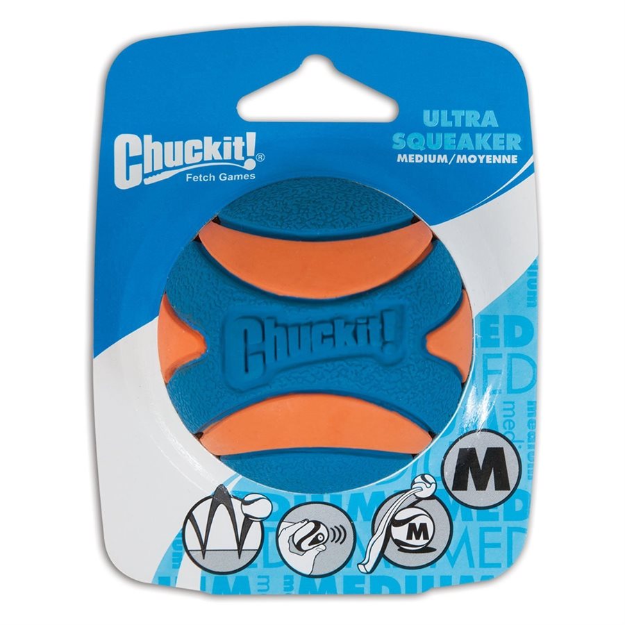 CHUCKIT ULTRA SQUEAKER BALL MEDIUM (1PK)