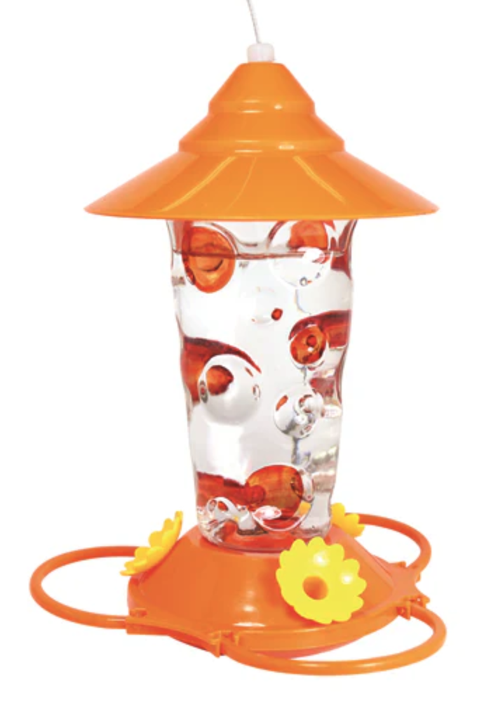 DV - PINEBUSH ORIOLE GLASS W/ HANDPAINTED DOTS FEEDER