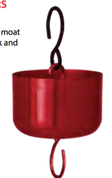 PINEBUSH BIRD FEEDER ANT MOAT POLISHED RED