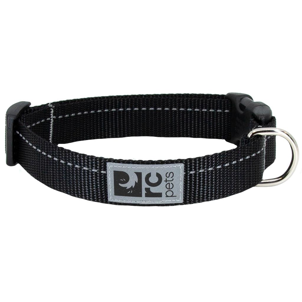 RC PETS CLIP COLLAR MED 1&quot; BLK