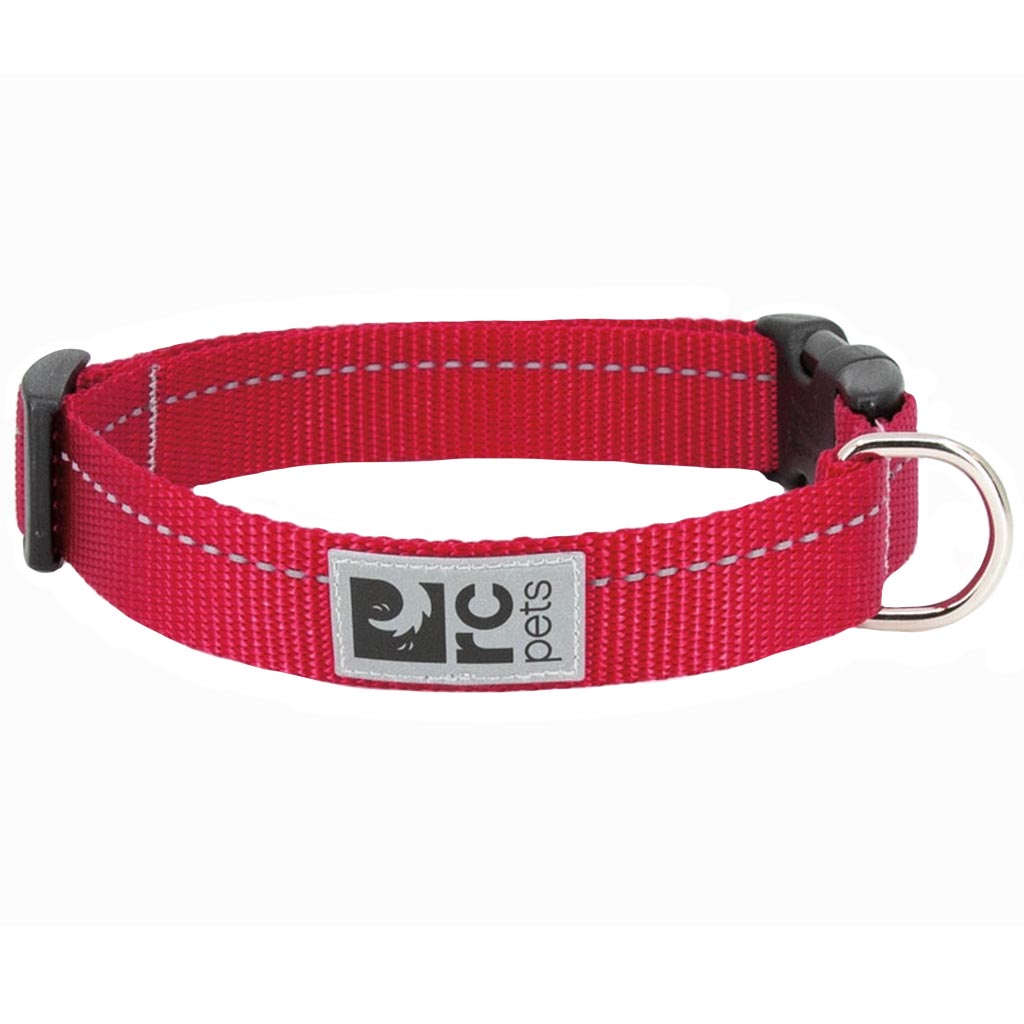 RC PETS CLIP COLLAR PRIMARY XS 5/8" RED