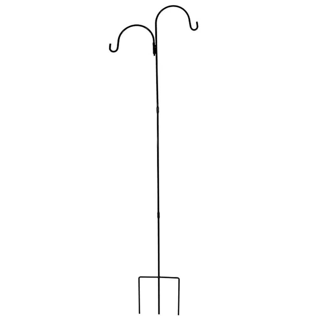 LANDSCAPERS SHEPHERD HOOK DOUBLE 64&quot;H STEEL BLACK