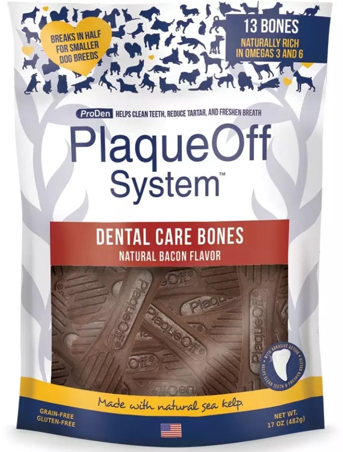 PLAQUE OFF SYSTEM DENTAL BONES - BACON 482g