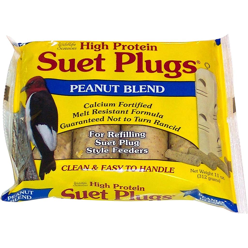 WILDLIFE SCIENCE SUET PLUGS PEANUT BLEND 4 PACK 12OZ