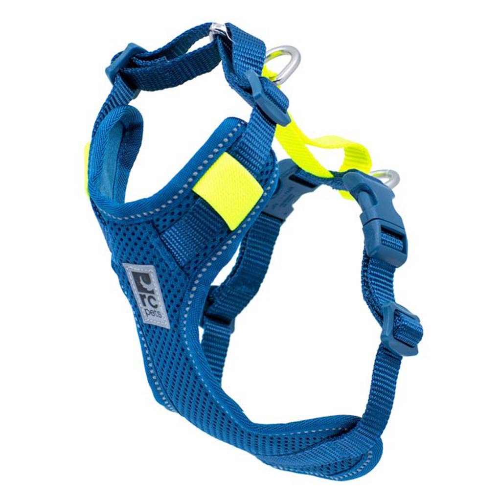 RC PETS MOTO CONTROL HARNESS BLUE/TENNIS XS