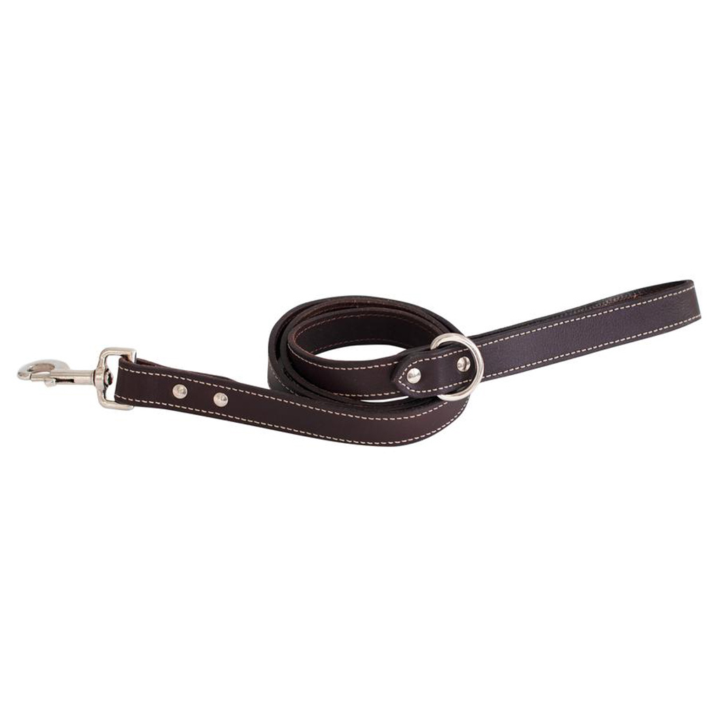 SHEDROW RICHMOND TOP STITCH LEATHER LEASH 5FT BRN M