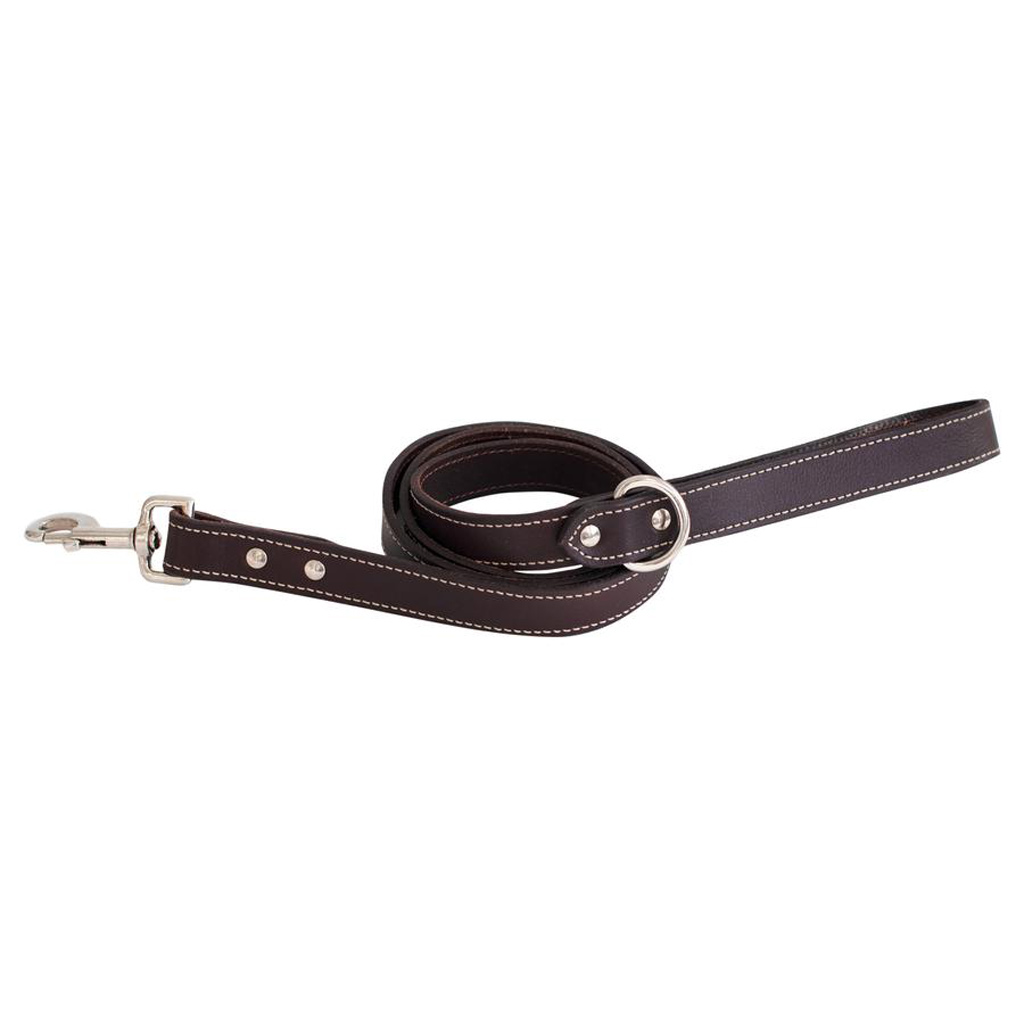 SHEDROW RICHMOND TOP STITCH LEATHER LEASH 5FT BROWN M