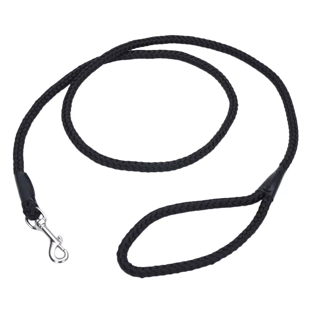 COASTAL ROPE DOG LEASH BLACK 1/2"X6'