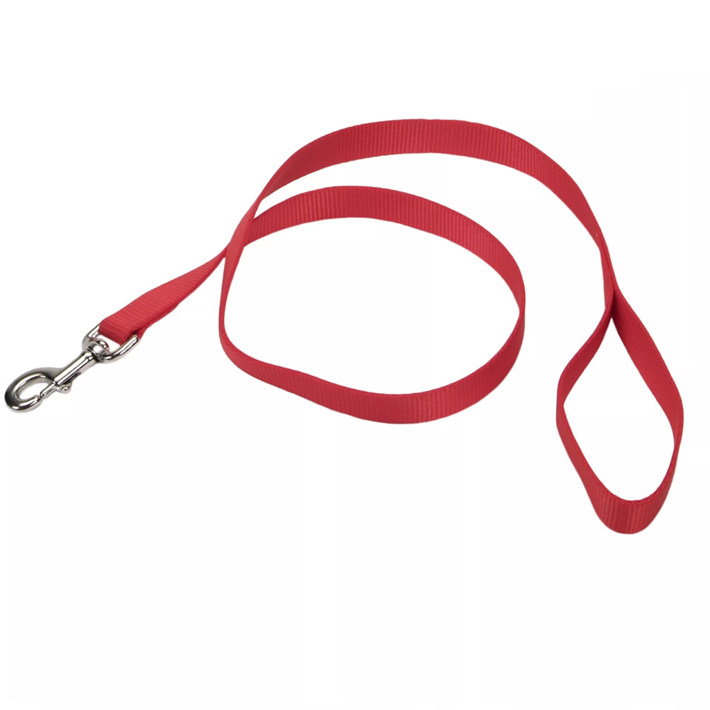 COASTAL SINGLE PLY DOG LEASH RED 5/8&quot;X6'