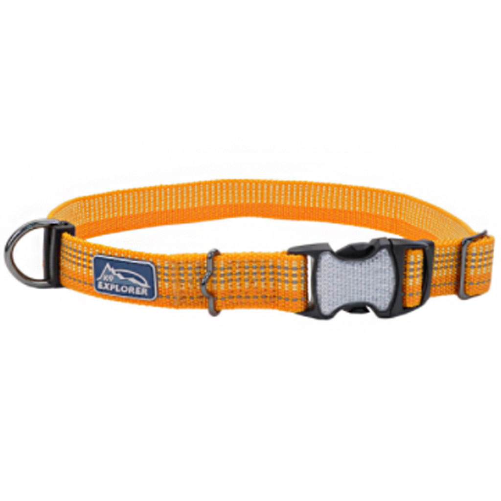 COASTAL K9 EXPLORER REFLECTIVE ADJ COLLAR DESERT 5/8&quot;X10-14&quot;