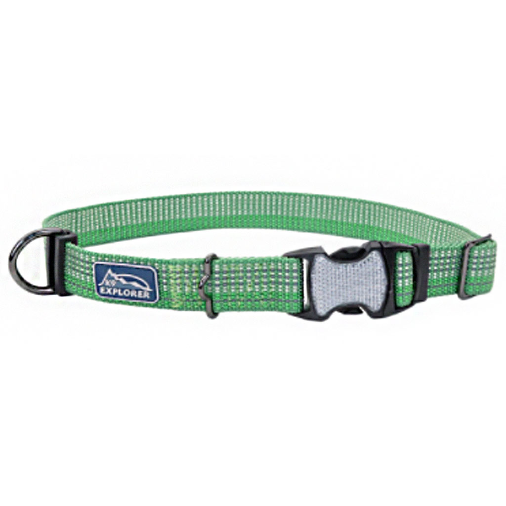 COASTAL K9 EXPLORER REFLECTIVE ADJ COLLAR MEADOW 5/8&quot;X10-14&quot;