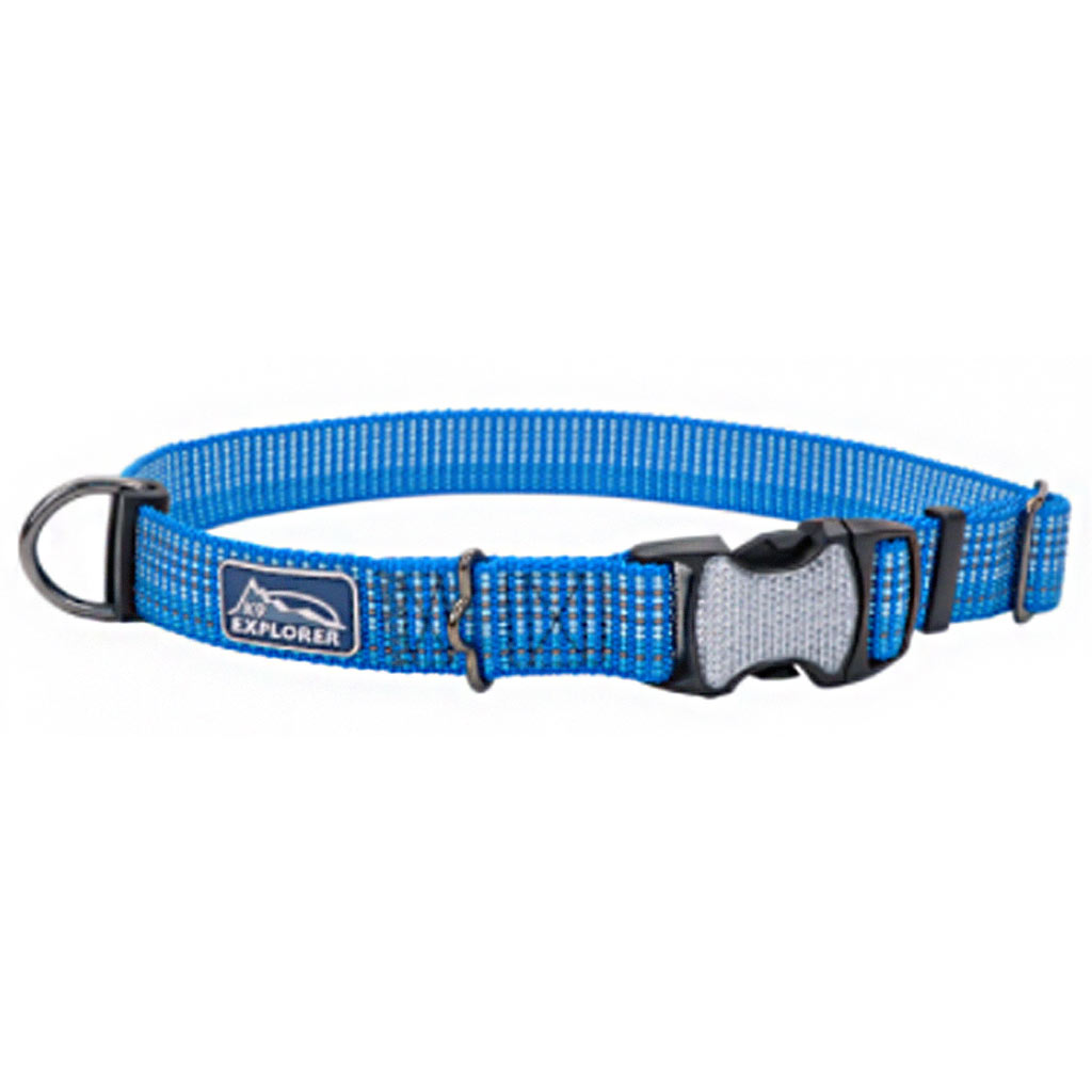 DMB - COASTAL K9 EXPLORER REFLECTIVE ADJ COLLAR LAKE 1&quot;X12-18&quot;
