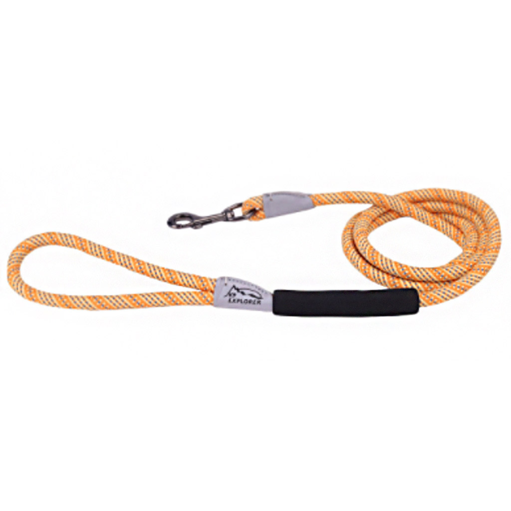 COASTAL K9 EXPLORER REFLECTIVE BRAIDED ROPE SNAP LEASH DESERT 1/2"X6' 