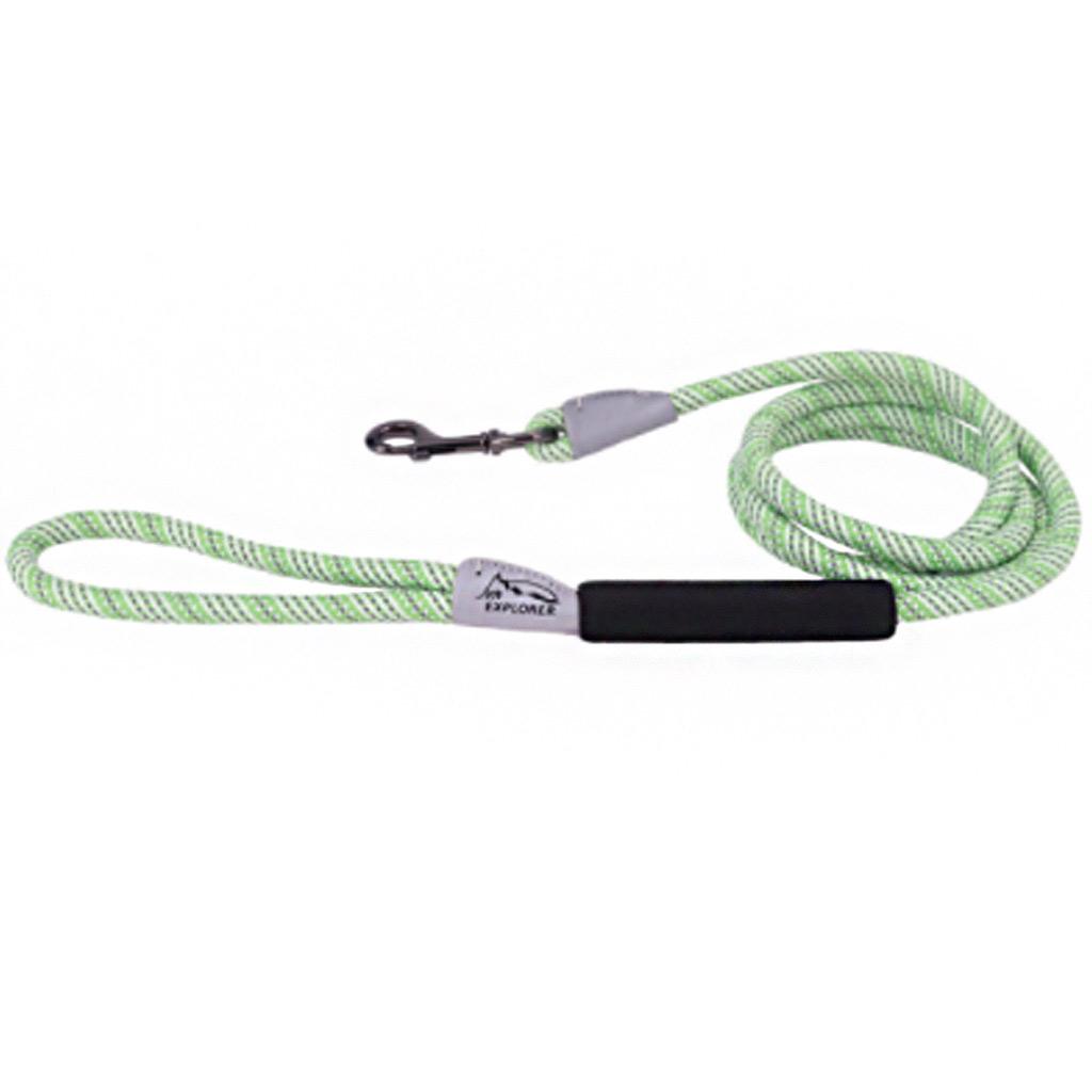 COASTAL K9 EXPLORER REFLECTIVE BRAIDED ROPE SNAP LEASH MEADOW 1/2"X6'