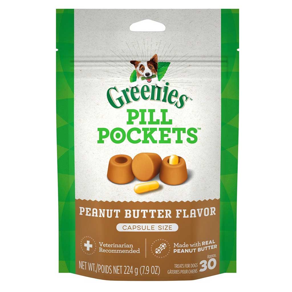 GREENIES PILL POCKET DOG PEANUT BUTTER 7.9oz CAPSULE