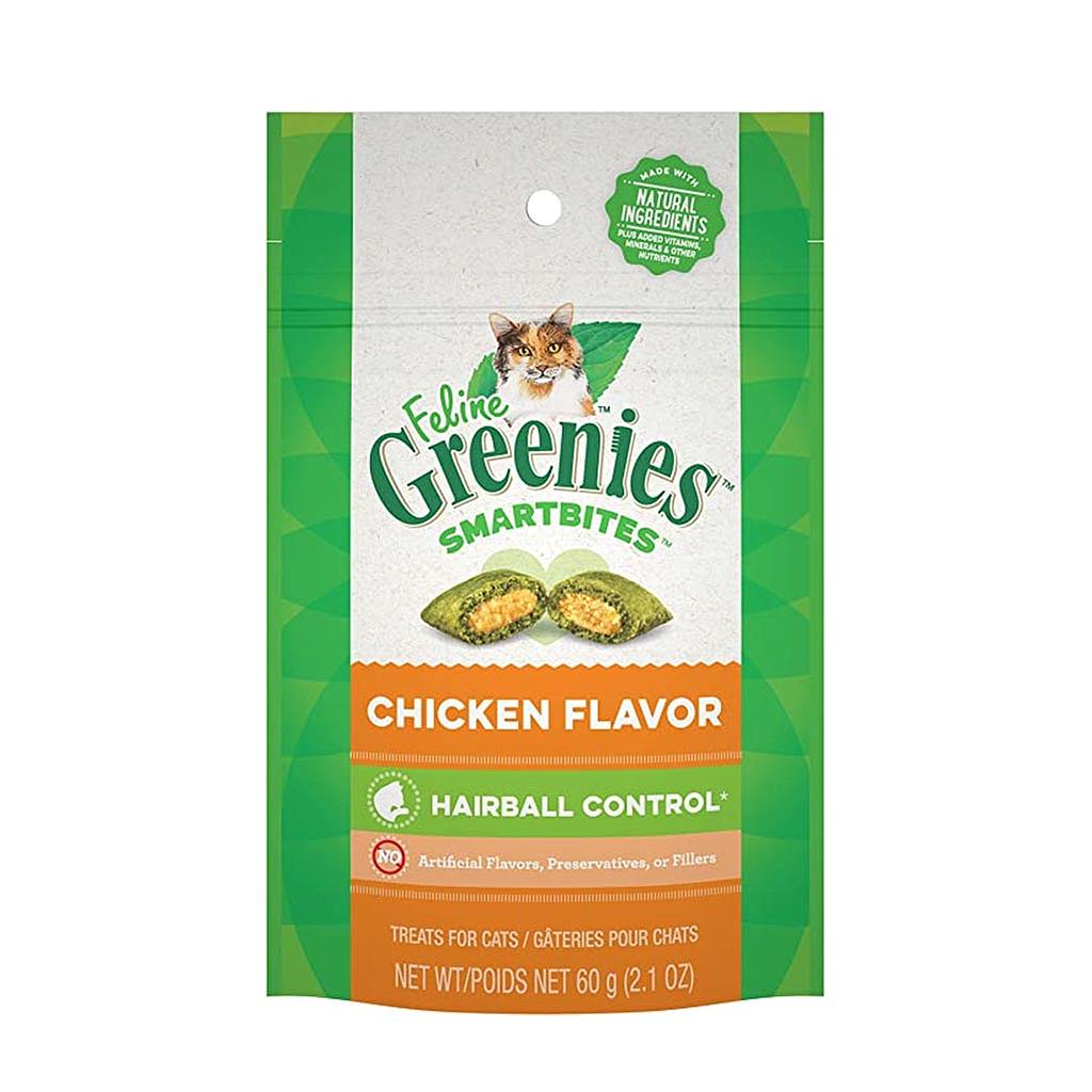 GREENIES FELINE SMARTBITES HAIRBALL CONTROL CHICKEN 2.1oz