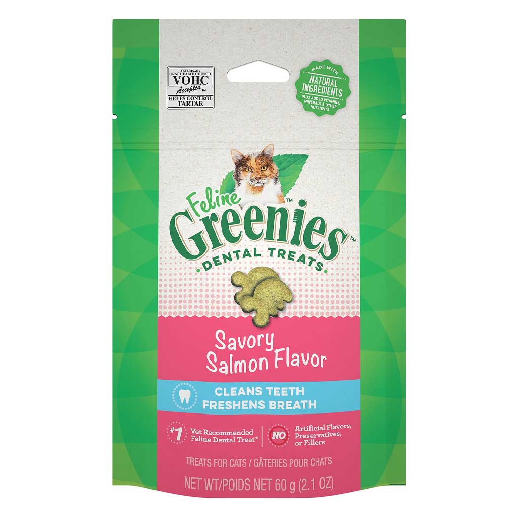 GREENIES FELINE SALMON COMPLETE DENTAL TREAT 2.1OZ