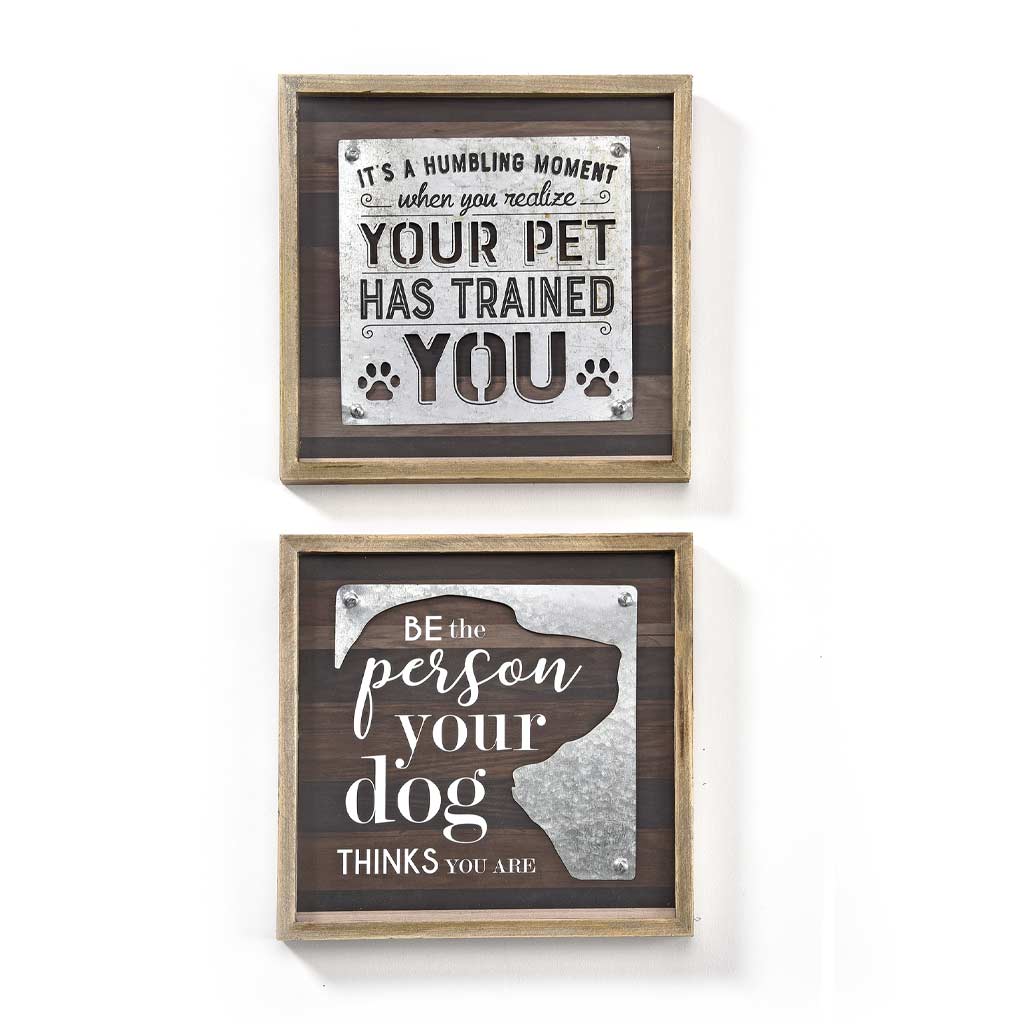 DMB - GIFTCRAFT PAWPRINT DESIGN WALL SIGN, 2 ASST