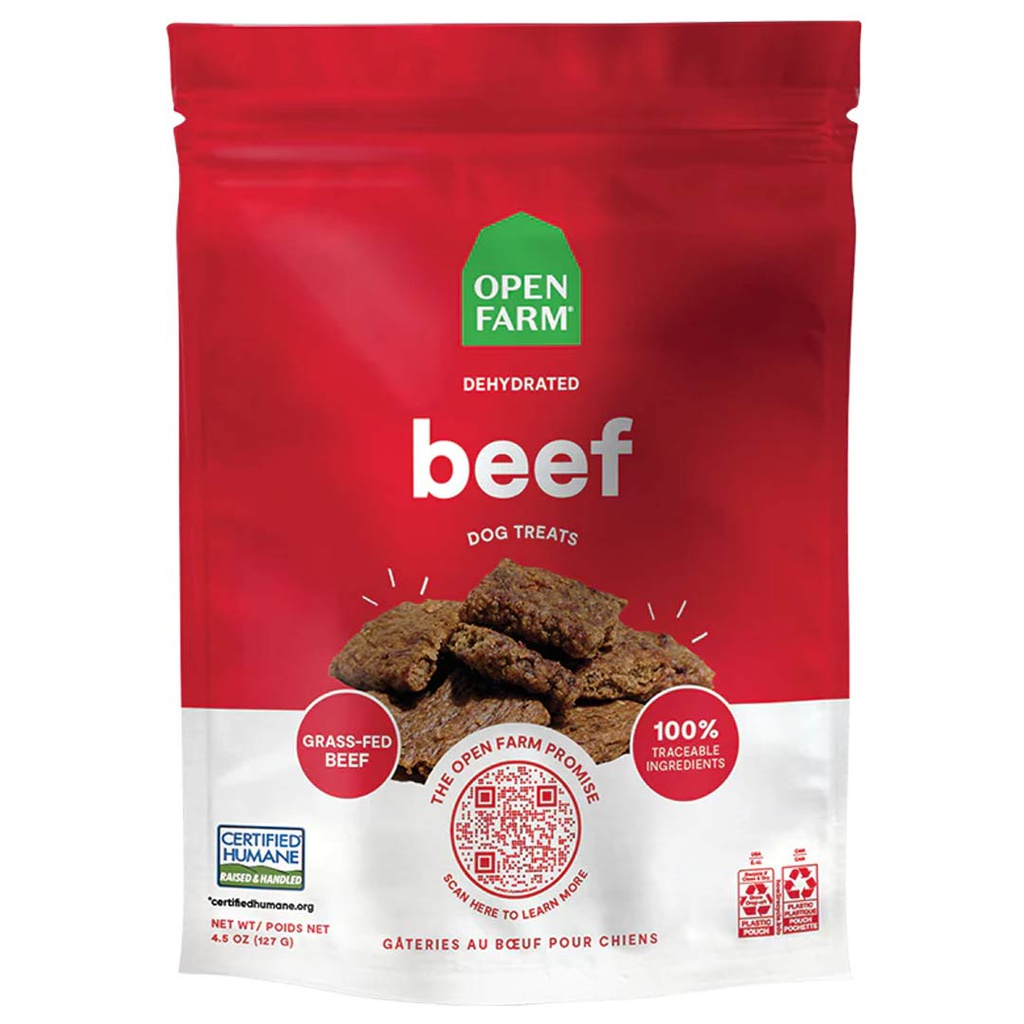 OPEN FARM DOG DEHYDRATED BEEF TREAT 4.5OZ