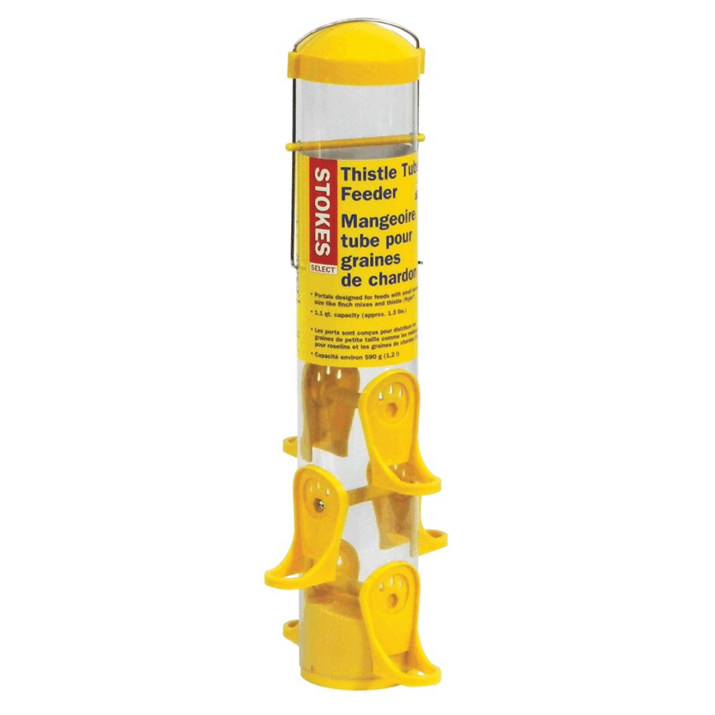 MORE BIRDS THISTLE TUBE FINCH FEEDER 15" YELLOW POLY