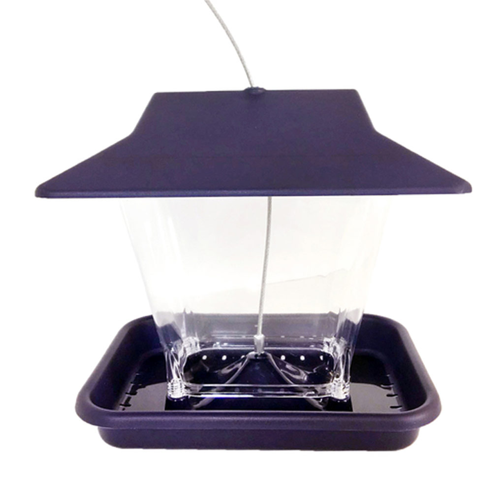 MORE BIRDS RANCH HOPPER MIXED SEED FEEDER 1.5LB PURPLE POLY