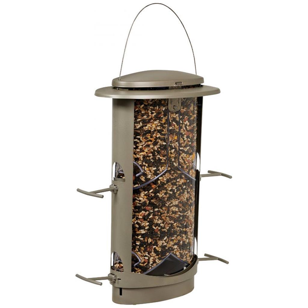 SQUIRREL-X X1 MIXED SEED FEEDER W/ 4 PORTS GREY