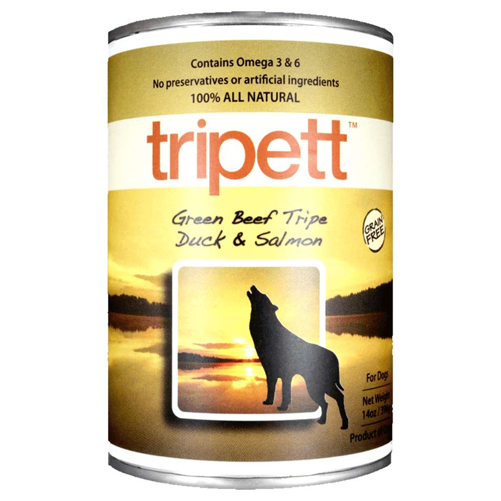 TRIPETT DOG GREEN BEEF TRIPE WITH DUCK & SALMON 14OZ
