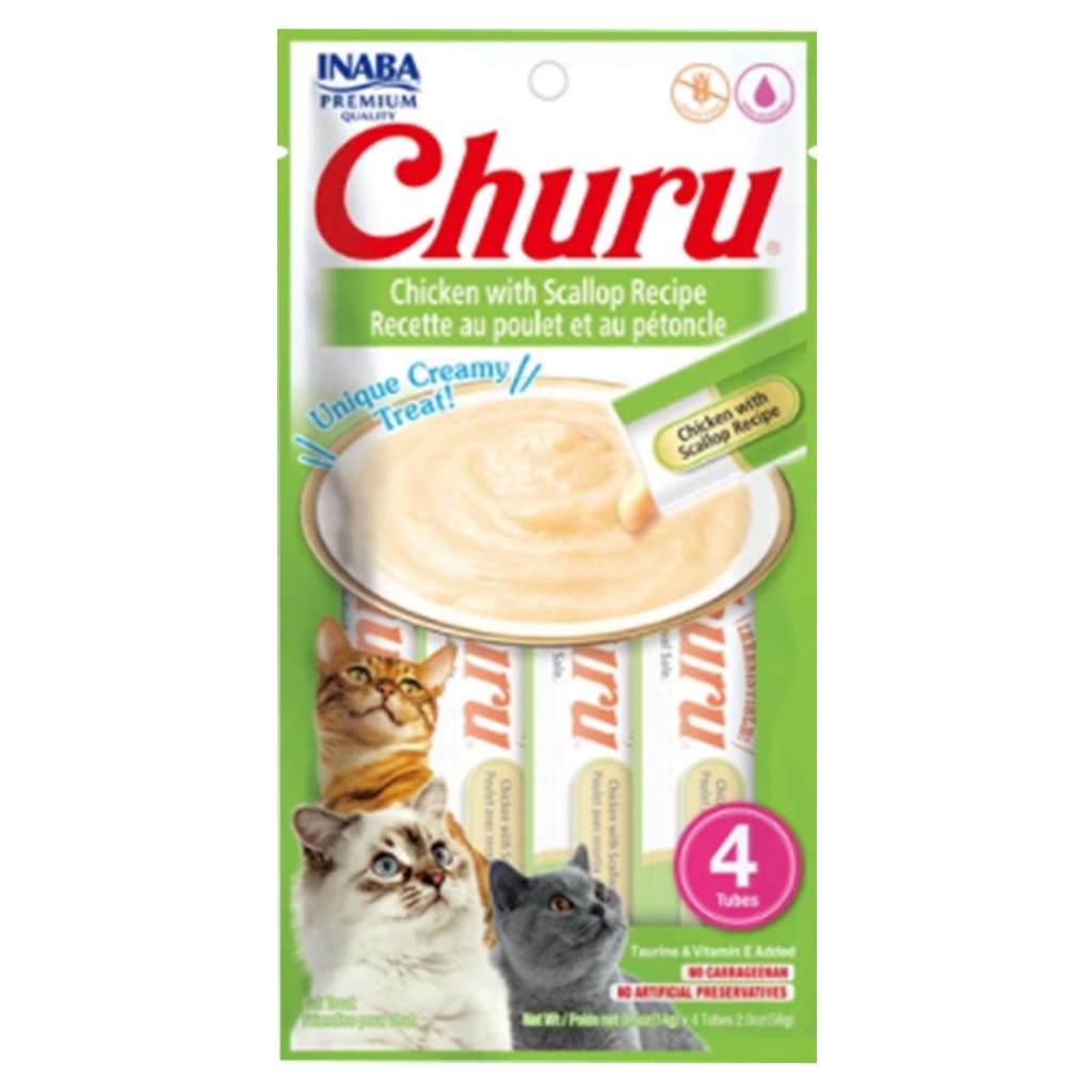 INABA CAT CHURU CHICKEN & SCALLOP PUREE 56G