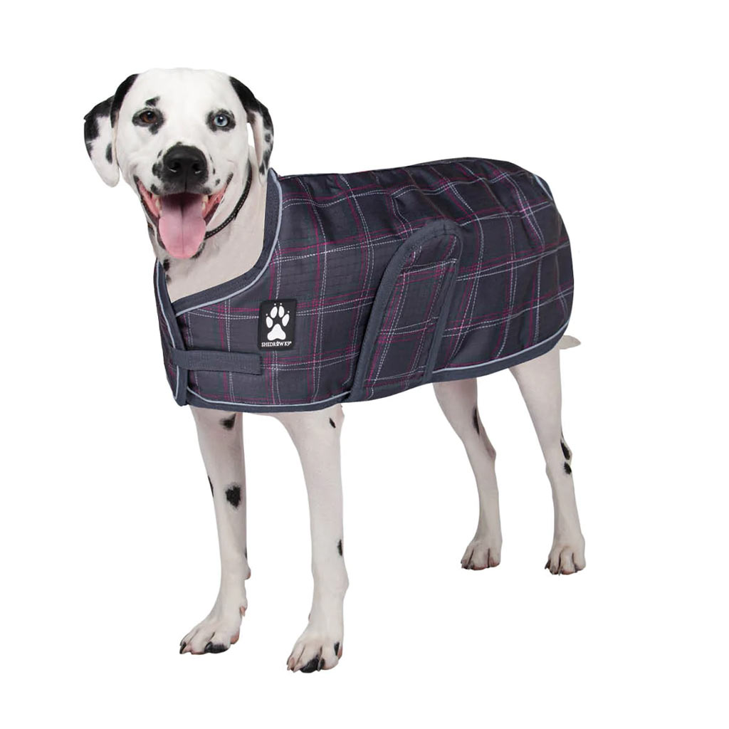 DV - SHEDROW K9 GLACIER DOG COAT POTENT PURPLE PLAID XXL