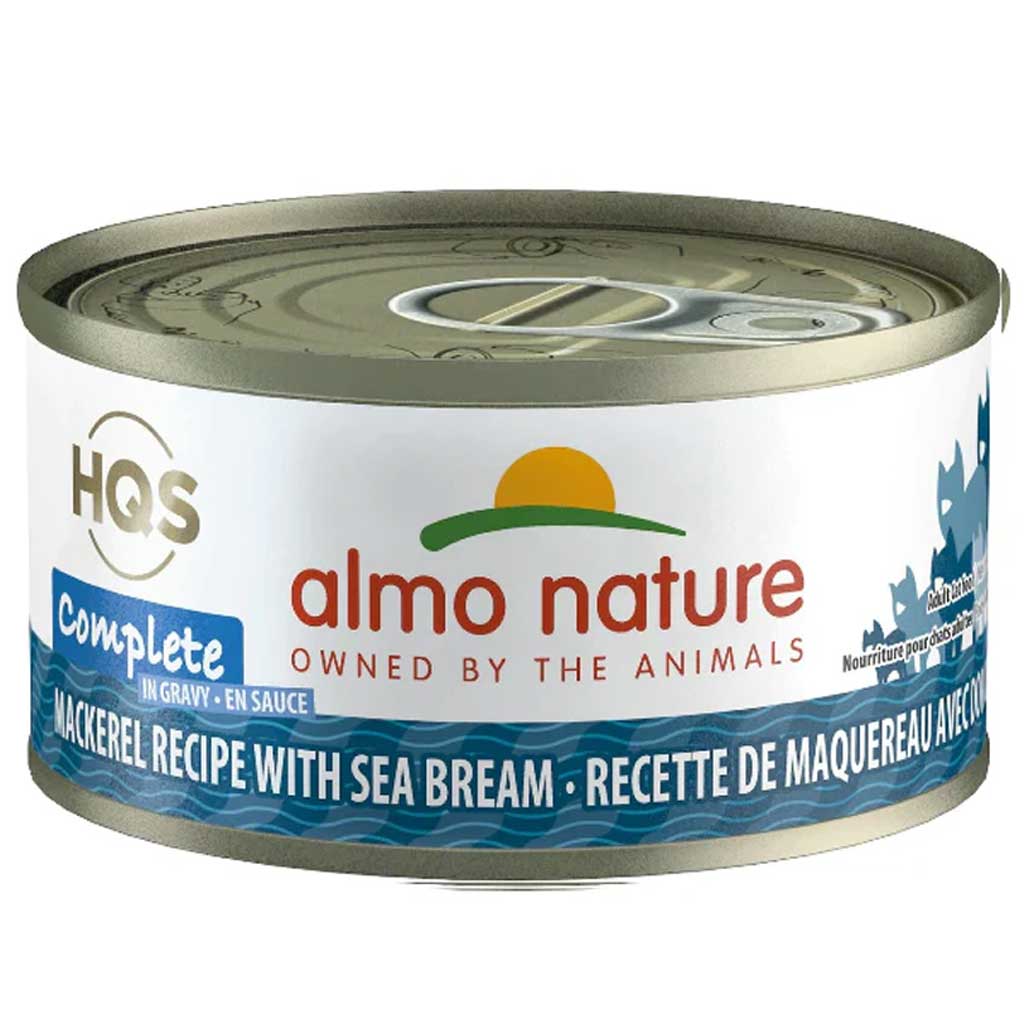 SO - ALMO CAT HQS COMPLETE MACKEREL W SEA BREAM IN GRAVY CAN 70G