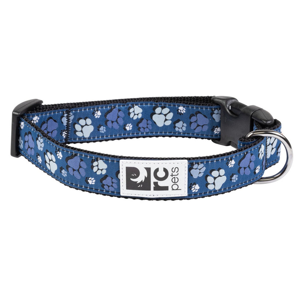 RC PETS CLIP COLLAR FRESH TRACKS BLUE 3/4&quot; S