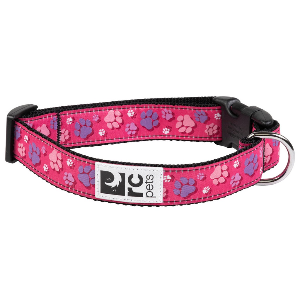 RC PETS CLIP COLLAR FRESH TRACKS PINK 3/4&quot; S