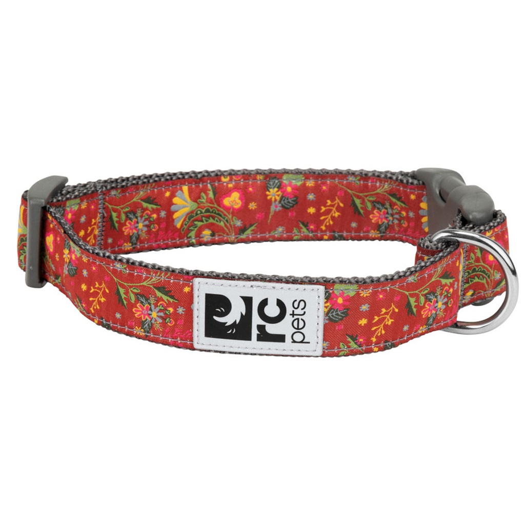 RC PETS CLIP COLLAR CLAY FLORAL 1&quot; M