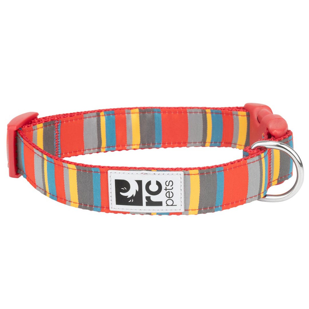 RC PETS CLIP COLLAR MULTI STRIPES 1&quot; M