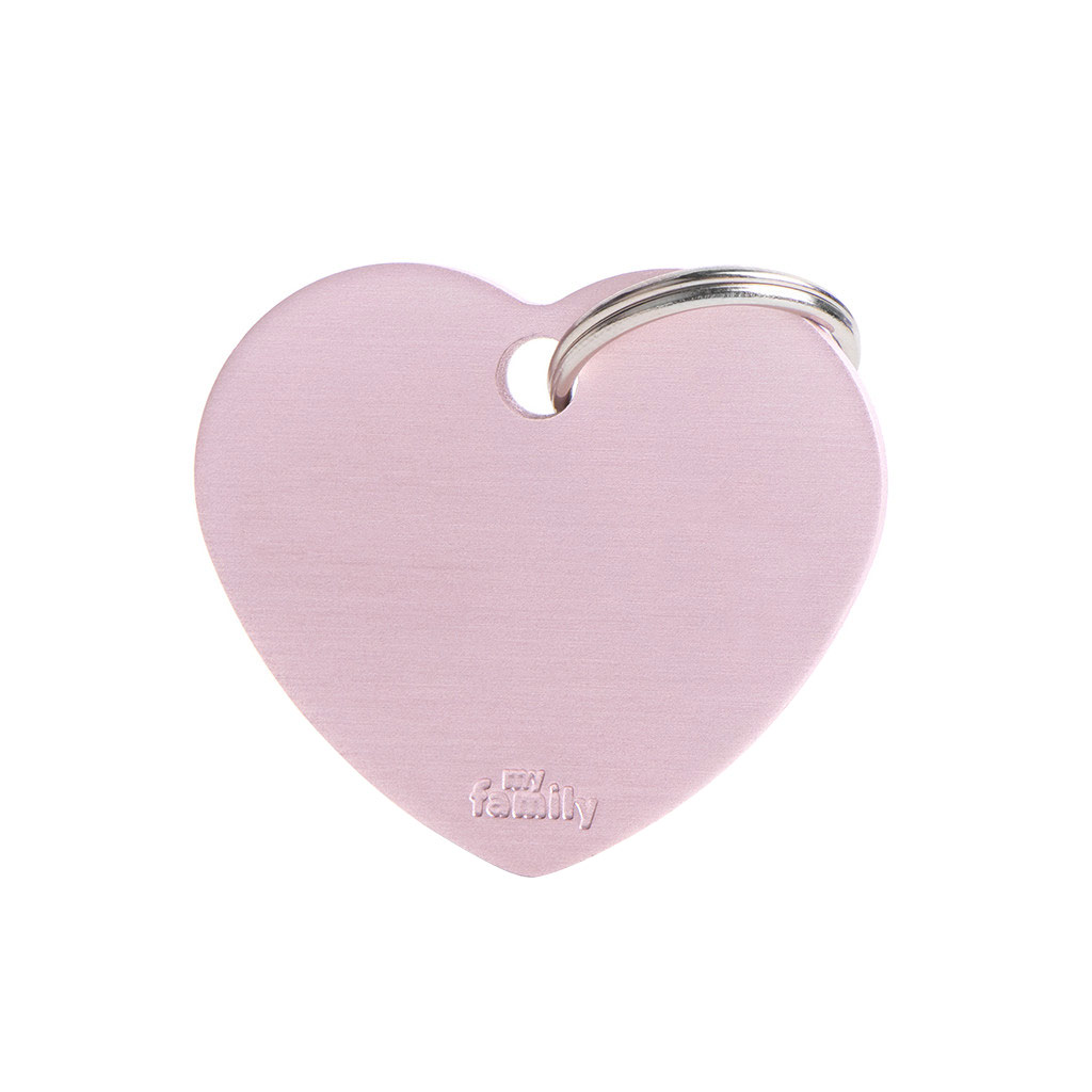 MY FAMILY ALUMINUM HEART PINK L