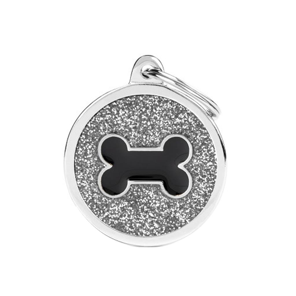 MY FAMILY GLITTER CIRCLE BONE GREY