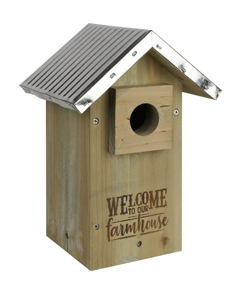 WILD WINGS WEATHERED GALVANIZED BLUEBIRD HOUSE